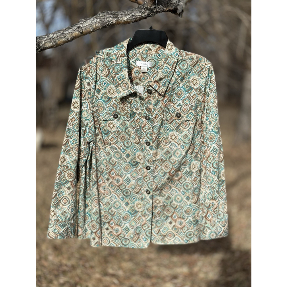 Christopher & Banks Jacket Womens 2X CJ Banks USA Long Sleeve Geometric Business